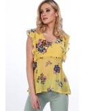 Yellow floral blouse for everyday use MP28633 - Online store - Boutique